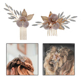 Maxbell Wedding Flower Hair Combs Set Bridesmaids Headpiece Handmade Bridal Headband
