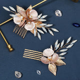 Maxbell Wedding Flower Hair Combs Set Bridesmaids Headpiece Handmade Bridal Headband