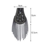 Maxbell 2Pcs Tassel Epaulet Formal Suit Vintage for Parties Birthdays Casual Wear Grey