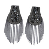 Maxbell 2Pcs Tassel Epaulet Formal Suit Vintage for Parties Birthdays Casual Wear Grey