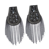 Maxbell 2Pcs Tassel Epaulet Formal Suit Vintage for Parties Birthdays Casual Wear Grey