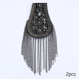 Maxbell 2Pcs Tassel Epaulet Formal Suit Vintage for Parties Birthdays Casual Wear Grey
