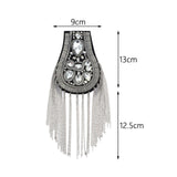 Maxbell 2Pcs Tassel Epaulet Formal Suit Vintage for Parties Birthdays Casual Wear Argent
