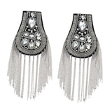 Maxbell 2Pcs Tassel Epaulet Formal Suit Vintage for Parties Birthdays Casual Wear Argent
