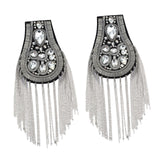 Maxbell 2Pcs Tassel Epaulet Formal Suit Vintage for Parties Birthdays Casual Wear Argent