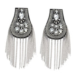 Maxbell 2Pcs Tassel Epaulet Formal Suit Vintage for Parties Birthdays Casual Wear Argent