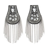 Maxbell 2Pcs Tassel Epaulet Formal Suit Vintage for Parties Birthdays Casual Wear Argent