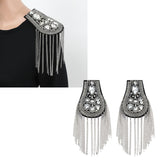 Maxbell 2Pcs Tassel Epaulet Formal Suit Vintage for Parties Birthdays Casual Wear Argent