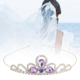 Maxbell Hairband Tiaras Headdress Decorative Accessories Gift for Girls Fairy Prom Violet