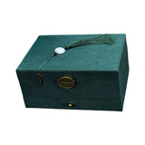 Maxbell Jewelry Box Display Stand Scratchproof Elegant for Rings Bracelet Necklace Dark Green