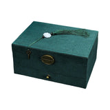 Maxbell Jewelry Box Display Stand Scratchproof Elegant for Rings Bracelet Necklace Dark Green