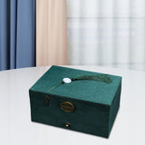 Maxbell Jewelry Box Display Stand Scratchproof Elegant for Rings Bracelet Necklace Dark Green