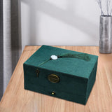 Maxbell Jewelry Box Display Stand Scratchproof Elegant for Rings Bracelet Necklace Dark Green