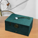 Maxbell Jewelry Box Display Stand Scratchproof Elegant for Rings Bracelet Necklace Dark Green