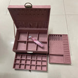 Maxbell Jewelry Box Display Stand Scratchproof Elegant for Rings Bracelet Necklace Pink