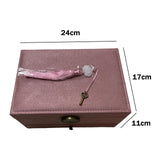 Maxbell Jewelry Box Display Stand Scratchproof Elegant for Rings Bracelet Necklace Pink