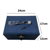 Maxbell Jewelry Box Display Stand Scratchproof Elegant for Rings Bracelet Necklace Dark Blue