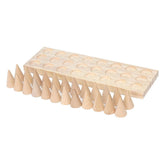 Maxbell Cone Shape Ring Holder Durable Ornament Wooden for Home Retail Shop Dresser 6 Slots