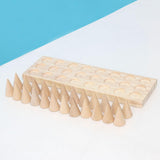 Maxbell Cone Shape Ring Holder Durable Ornament Wooden for Home Retail Shop Dresser 6 Slots
