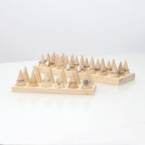 Maxbell Cone Shape Ring Holder Durable Ornament Wooden for Home Retail Shop Dresser 6 Slots
