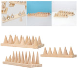Maxbell Cone Shape Ring Holder Durable Ornament Wooden for Home Retail Shop Dresser 6 Slots