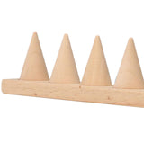 Maxbell Cone Shape Ring Holder Durable Ornament Wooden for Home Retail Shop Dresser 6 Slots