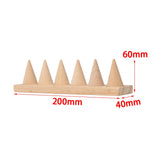 Maxbell Cone Shape Ring Holder Durable Ornament Wooden for Home Retail Shop Dresser 6 Slots