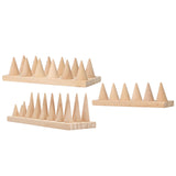 Maxbell Cone Shape Ring Holder Durable Ornament Wooden for Home Retail Shop Dresser 6 Slots