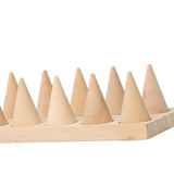 Maxbell Cone Shape Ring Holder Durable Ornament Wooden for Home Retail Shop Dresser 12 Slots