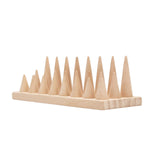 Maxbell Cone Shape Ring Holder Durable Ornament Wooden for Home Retail Shop Dresser 24 Slots