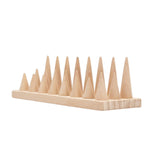 Maxbell Cone Shape Ring Holder Durable Ornament Wooden for Home Retail Shop Dresser 24 Slots
