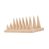Maxbell Cone Shape Ring Holder Durable Ornament Wooden for Home Retail Shop Dresser 24 Slots