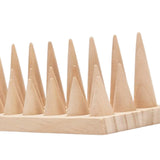 Maxbell Cone Shape Ring Holder Durable Ornament Wooden for Home Retail Shop Dresser 24 Slots