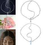 Maxbell Rhinestone Head Chain Bridal Headpieces Glamorous for Prom Women Girls Aureate