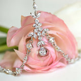Maxbell Rhinestone Head Chain Bridal Headpieces Glamorous for Prom Women Girls Argent