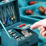 Maxbell Portable Jewelry Box Organizer Gift Multi Layer for ear Stud Bracelet Chain