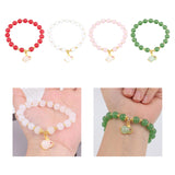 Maxbell Elegant Beaded Bracelet Wristband Charms 8mm for Party Anniversary Festival Red
