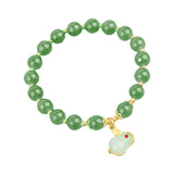 Maxbell Elegant Beaded Bracelet Wristband Charms 8mm for Party Anniversary Festival Green