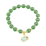 Maxbell Elegant Beaded Bracelet Wristband Charms 8mm for Party Anniversary Festival Green