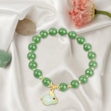 Maxbell Elegant Beaded Bracelet Wristband Charms 8mm for Party Anniversary Festival Green
