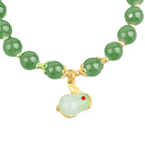 Maxbell Elegant Beaded Bracelet Wristband Charms 8mm for Party Anniversary Festival Green