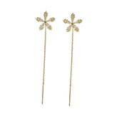 Maxbell Elegant Threader Dangle Earrings Durable Gifts for Engagement Mother Girl Aureate