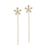 Maxbell Elegant Threader Dangle Earrings Durable Gifts for Engagement Mother Girl Aureate