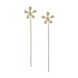 Maxbell Elegant Threader Dangle Earrings Durable Gifts for Engagement Mother Girl Aureate