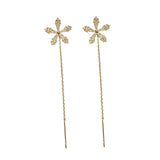 Maxbell Elegant Threader Dangle Earrings Durable Gifts for Engagement Mother Girl Aureate