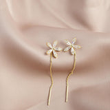 Maxbell Elegant Threader Dangle Earrings Durable Gifts for Engagement Mother Girl Aureate