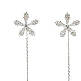 Maxbell Elegant Threader Dangle Earrings Durable Gifts for Engagement Mother Girl Argent