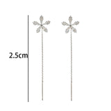 Maxbell Elegant Threader Dangle Earrings Durable Gifts for Engagement Mother Girl Argent