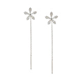 Maxbell Elegant Threader Dangle Earrings Durable Gifts for Engagement Mother Girl Argent