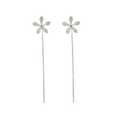 Maxbell Elegant Threader Dangle Earrings Durable Gifts for Engagement Mother Girl Argent